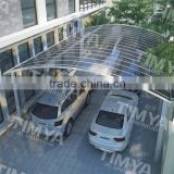 2015 high quality aluminum double Carport in white frame and Smoke gray polycarbonate plate