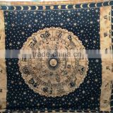 Indian mandala Wall Decor Tapestry Zodiac Sun Sign Dorm Decor Hippie cotton bed sheet
