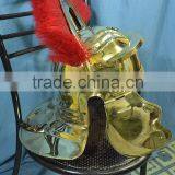 ROMAN BRASS HELMET WITH RED PLUME thumbnail-2