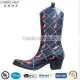 (CH.W167) Lady High Heel Rubber Boot Cheap Woman Safety Rain Boots