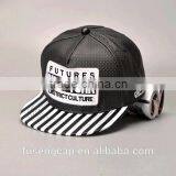 Black Leather 6 Panel Snapback Customize Cap Hat Custom thumbnail-5