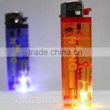 Silver Cap Flint Lighter With LED