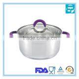 Stainless Steel Induction Hot Soup Pot With Colorful Silicone Handle