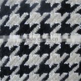 classical black and white houndstooth lady coat wool fabric