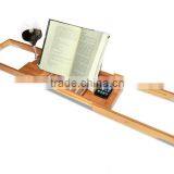 BH018 Deluxe Bamboo Bath Caddy for Bathroom thumbnail-4