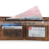 Custom Logo Design Vintage Genuine Leather Men's Wallet Brown