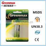 AA/AAA 1000mAh 1.2V High Quality Rechargeable Battery