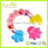 BPA Free Silicone Baby Teether, Infant Training Tooth Massager Bell Toys for Biting thumbnail-3