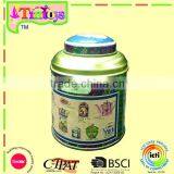 Tea Caddy Round Tin Box