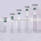 Clear Square Olive Oil Plastic Bottle for 125ml 200ml 250ml 500ml 750ml 1000ml