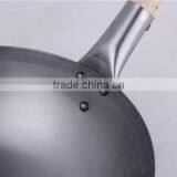 FDA LFGB Certificate Hand Hammered Two Handle Wok Carbon Steel thumbnail-4