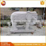 Small White Granite Outdoor Elephant Garden Statue thumbnail-6