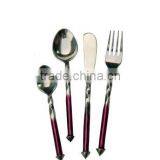 2 Tone Finish Decorated Aluminum Cute Cutlery Set of 4 thumbnail-1
