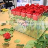 Wholesale Acrylic 25 flower packaging box clear rose flower box for gift