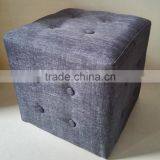 Living Room Furniture Ottoman Fabric Square Footstool thumbnail-3