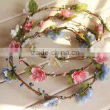 Factory Directly Little Artificial Flower Head Wreath Fabric Rose Flower/leaf Wreath thumbnail-1