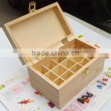 Rustic wood material wooden essential oil box 15x15ml