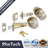 Stainless Steel Single Deadbolt Lock Keyed Alike Security Entry Round Knob Door Lock thumbnail-3
