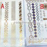 T001-029 Removal Metallic Gold Glitter Tattoo Paper Metallic Temporary Tattoo Sticker thumbnail-1