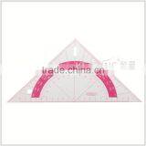 Kearing Chinese Manufactur Plastic Triangle Grading Rulerwith Protractor # T010
