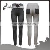 High Wasit Leggings With Patch Pocket and 100%cotton Fabric thumbnail-2