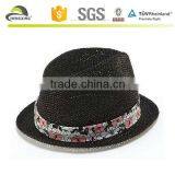 Cheap Mens Paper Straw Trilby Hat thumbnail-2