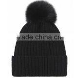 Multifunctional Plastic Knit Beanie With Fur Pom Ball Hat thumbnail-3