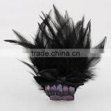 Trendy Bowknot Rhinestone Inlaid Brooches Feather Embellished Dual-use Hairpin Brooch for Costume Jewelry thumbnail-3