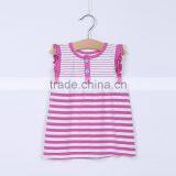 MGOO Cheap Price Cotton Girl Child Clothes Small Baby Light Blue Ruffles Striped Little Dresses CS010 thumbnail-2