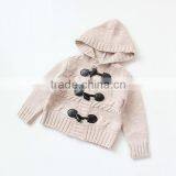 Unisex Baby Hooded Cardigan Knitting Pattern Thick Sweater thumbnail-1
