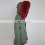 Myfur Newest Factory Price Cotton Army Green Fur Parka Jacket With Real Fox Fur Lining thumbnail-4