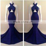 Wholesale Sexy Satin Bare Back Long Western Gowns Party Dresses thumbnail-1