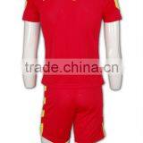 Customize Short Sleeve Red Colour Football Uniform With Pants thumbnail-4
