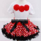 Baby Girls Tutu Petti Skirt Baby Ruffled Skirt Wholesale Sequin Pettiskirt Set With Cotton Top thumbnail-6