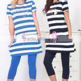 FANCY LADY PAJAMA SET S/S O-NECK STRIPED DESIGN FAMILY PAJAMAS KNITTED thumbnail-2