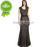 Fashhion Long Sexy Women Strap Dress V-neck Sleeveless Evening Party Maxi Gown For Wholesale thumbnail-2
