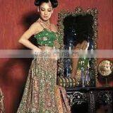 Green Heavy Work Lehenga Sarees thumbnail-1