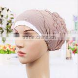 Wholesale-Women's Lady Girls Muslim Arab Decorative Head Wrap Headscarf Cap Islamic Hijab Turban thumbnail-2