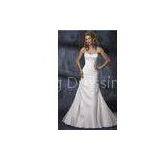 Sweetheart Neckline Trumpet Strapless Simple Modest Wedding Dresses thumbnail-1