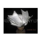 Polyester Satin Braid Ladies Church Hats White With Round Crown Diamond For Party