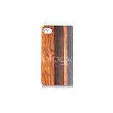 De Rose And Rosewood Wooden Cell Phone Case / Customized Mobile Apple Phone Folio Cases