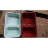 Plastic Food Tray PP Material With 2 Compatment thumbnail-1