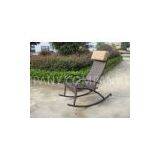 Hand-Woven Brown Resin Wicker Rocking Chair For Outdoor Garden