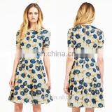 2016 Summer Fashion Girls Floral Print Short Sleeve Midi Dress thumbnail-1