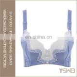 Most popular lace trim young girl blue cotton hot sexy bra