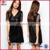Express Dresses Women Leather Dress in Black thumbnail-1