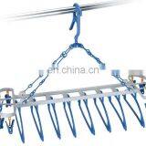 12 Pegs 8 Hangers Clothes Drying Rack Plastic Cloth Drier thumbnail-1