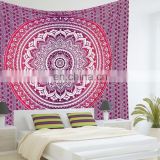 Mandala Tapestry Throw Indian Ombre Bedspread Wall Hanging Indian Bohemian Decor Twin Blanket ethnic home decorative art Pink