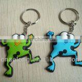 Frog Logo Custom Plastic Key Chain,soft Pvc Keychain,rubber Keyrings
