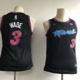 Miami Heat #3 Wade Kids Black Jersey